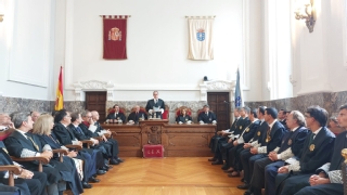 Imagen de la sala de vistas del alto tribunal gallego que ha acogido la apertura de tribunales de la comunidad 2024-2025